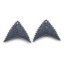 Gunmetal triangle stud earrings by Beloved Beadwork