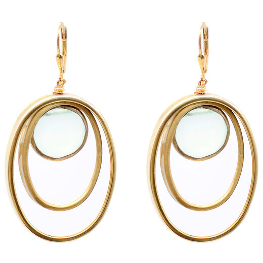 Oval stone hook earrings by Joli