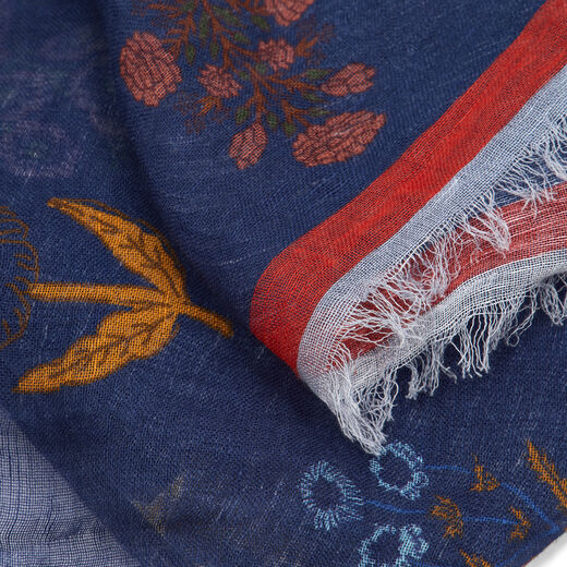 Navy night garden scarf