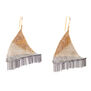 Triangle knit hook earrings by Milena Zu