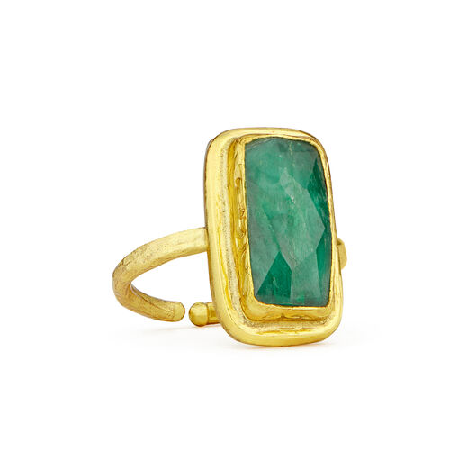 Emerald rectangle ring by Ottoman Hands