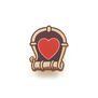 Pugin heart lock enamel badge