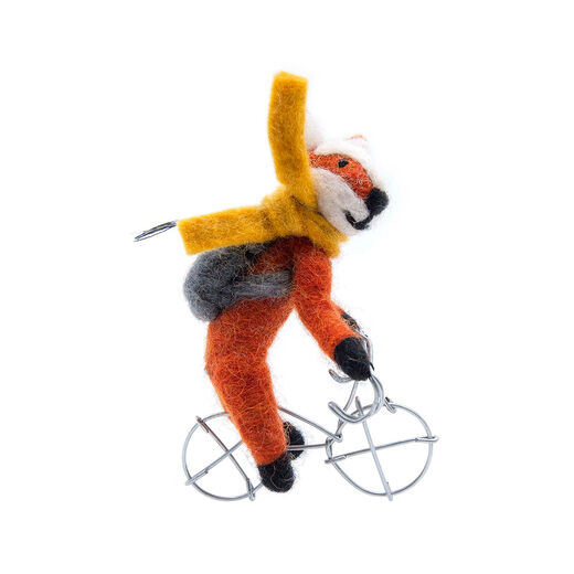 Fox on bike decoration