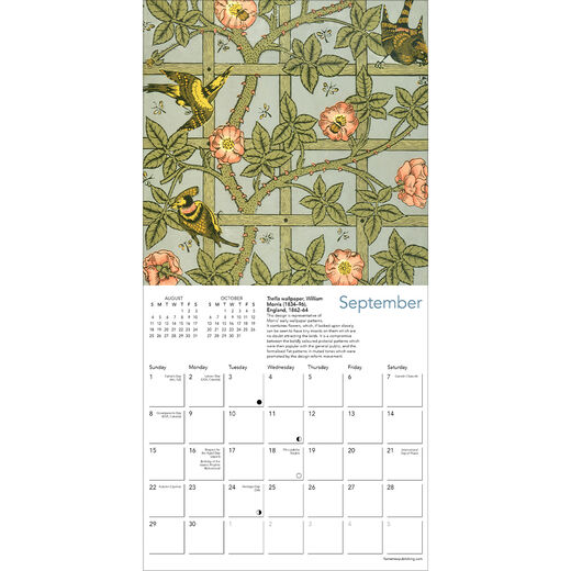 William Morris Animals 2024 Mini Calendar Stationery V A Shop V A