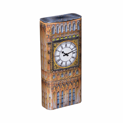 A mint tin modelled on London's Big Ben tower.