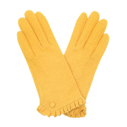 Mustard frill gloves by Santacana