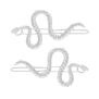 Set of 2 hair clip skapes as snakes with silver tones