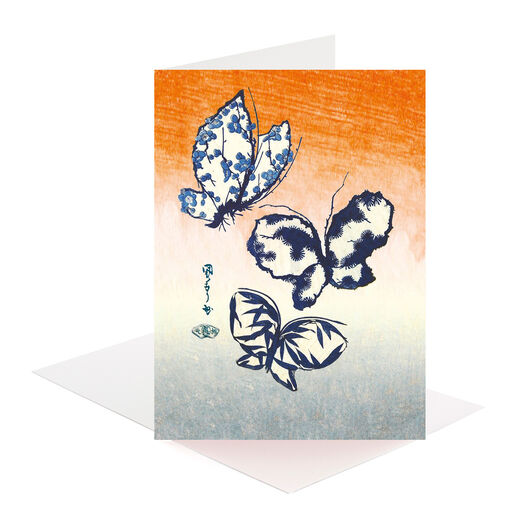 Japanese butterflies print greeting card