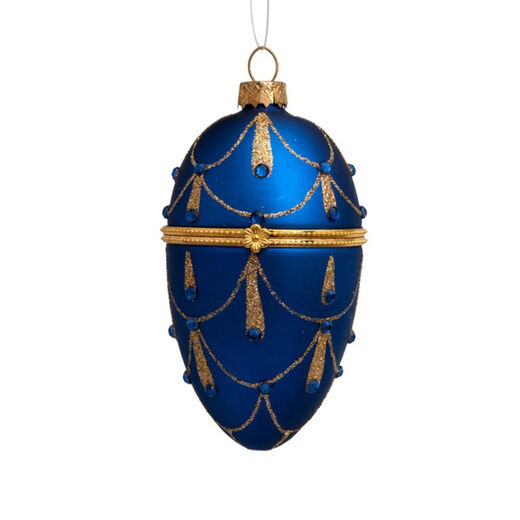 Blue glass egg ornament