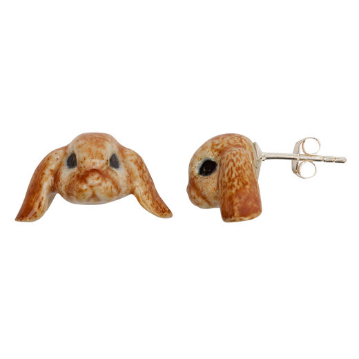 Floppy-eared bunny stud earrings by And Mary
