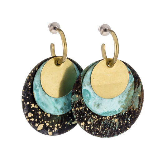 Amazonia layered disc stud earrings by Sibilia