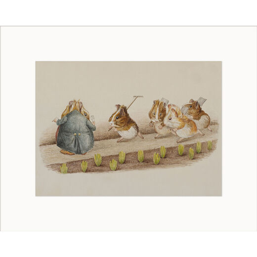 Guinea Pigs Gardening by Beatrix Potter print