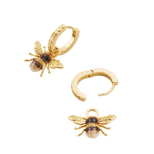 Honey bee huggie earrings by Fable England