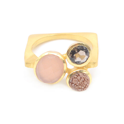 Pink tones square ring by Shan Shan
