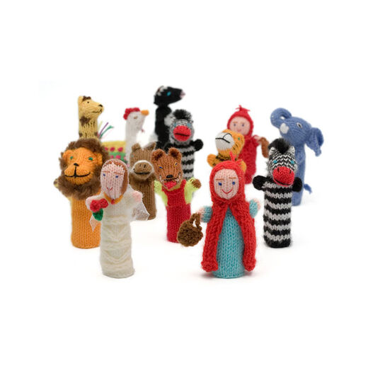 Knitted finger puppets - assorted