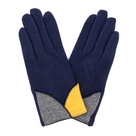 Navy crossover gloves by Santacana