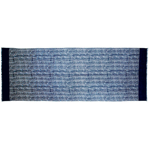 Indigo herringbone cotton scarf