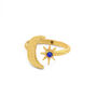 Crescent moon and star fingertip ring by Ottoman Hands