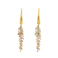 Olympia leaf hook earrings by Fotini Liami