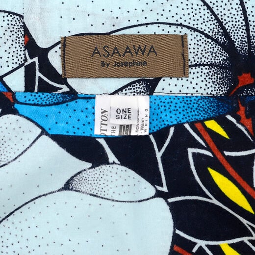 Blue wax print wrap skirt by Asaawa