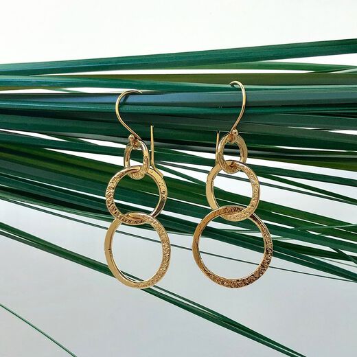 Trio loop drop earrings by Mirabelle