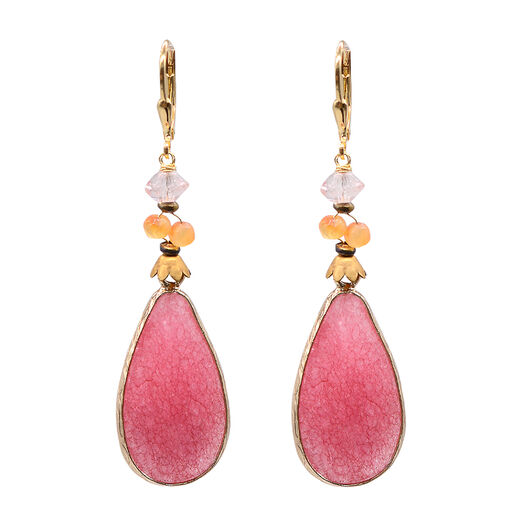 Pink drop hook earrings by Joli