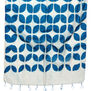 Blue and white clamp dye silk scarf