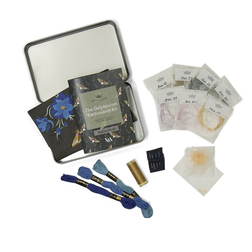 The Delphinium embroidery kit by Hand & Lock