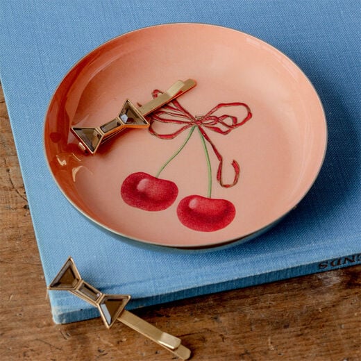 Cherry enamel tray