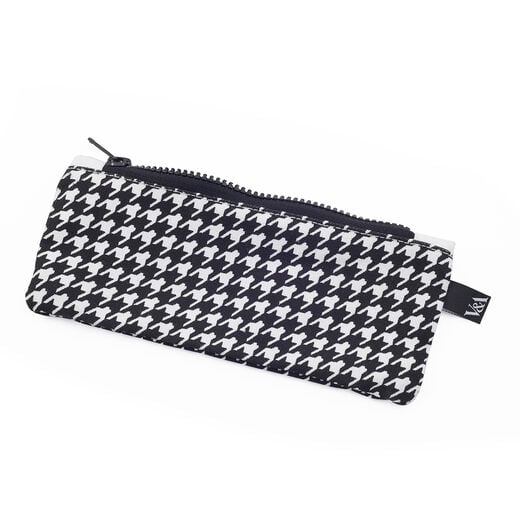 Houndstooth canvas pouch