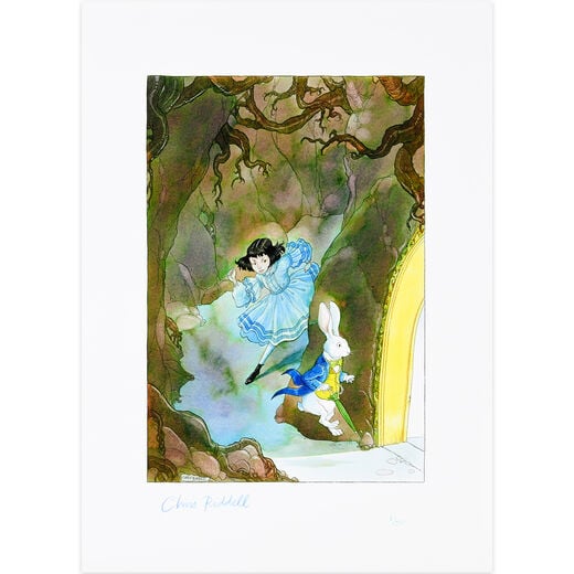 Alice Following the White Rabbit by Chris Riddell – Limited edition, signed and numbered