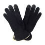 Black wool with cream trim gloves by Santacana