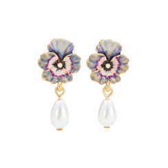 Pansy drop stud earrings by Fable England