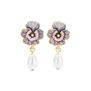 Pansy drop stud earrings by Fable England