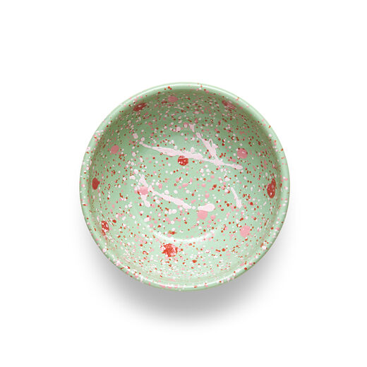 Green splatter enamel bowl by Bornn