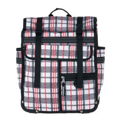 Tartan large rolltop bicycle backpack