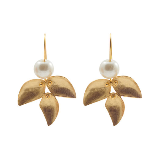 Pearl flower hook earrings by Mine of Design