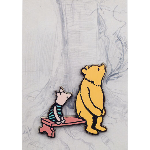 Pooh and Piglet enamel badge