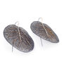 Leaf knit hook earrings by Milena Zu