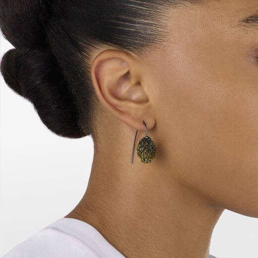 Knit bead hook earrings by Milena Zu