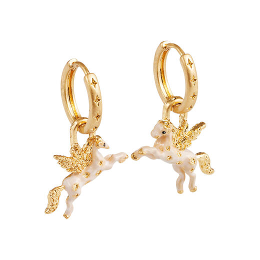 Pegasus huggie earrings by Fable England