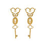 Ornate heart and key stud earrings by Alex Monroe