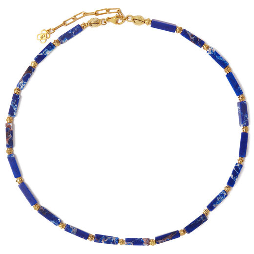 Blue beaded necklace by Ottoman Hands