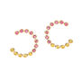 Spiral pink and yellow sapphire 9kt gold earrings by Luceir