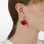 Red poppy hook earrings by Michael Michaud