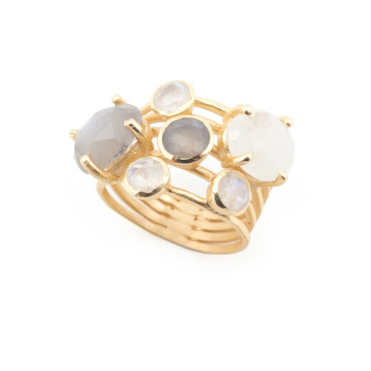 Stacked moonstone ring by Shan Shan