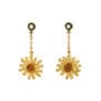 Yellow daisy drop earrings by Michael Michaud