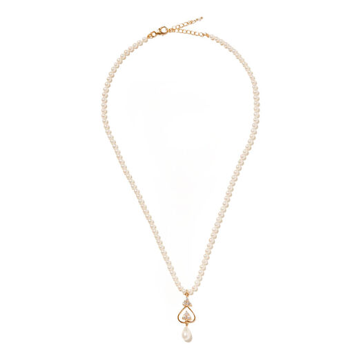 Pearl and crystal pendant necklace by Carousel Jewels