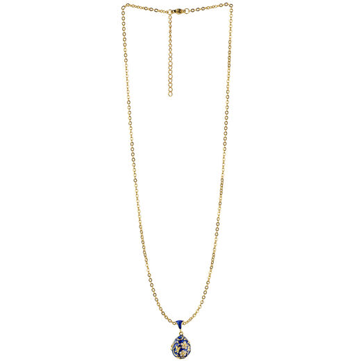 Blue imperial egg pendant necklace
