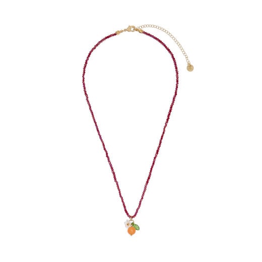 Tangerine glass beaded necklace